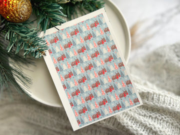 1 Sheet, Approx 13x90cm, Christmas Print Water Decal Image Transfer for Polymer Clay / Ceramics